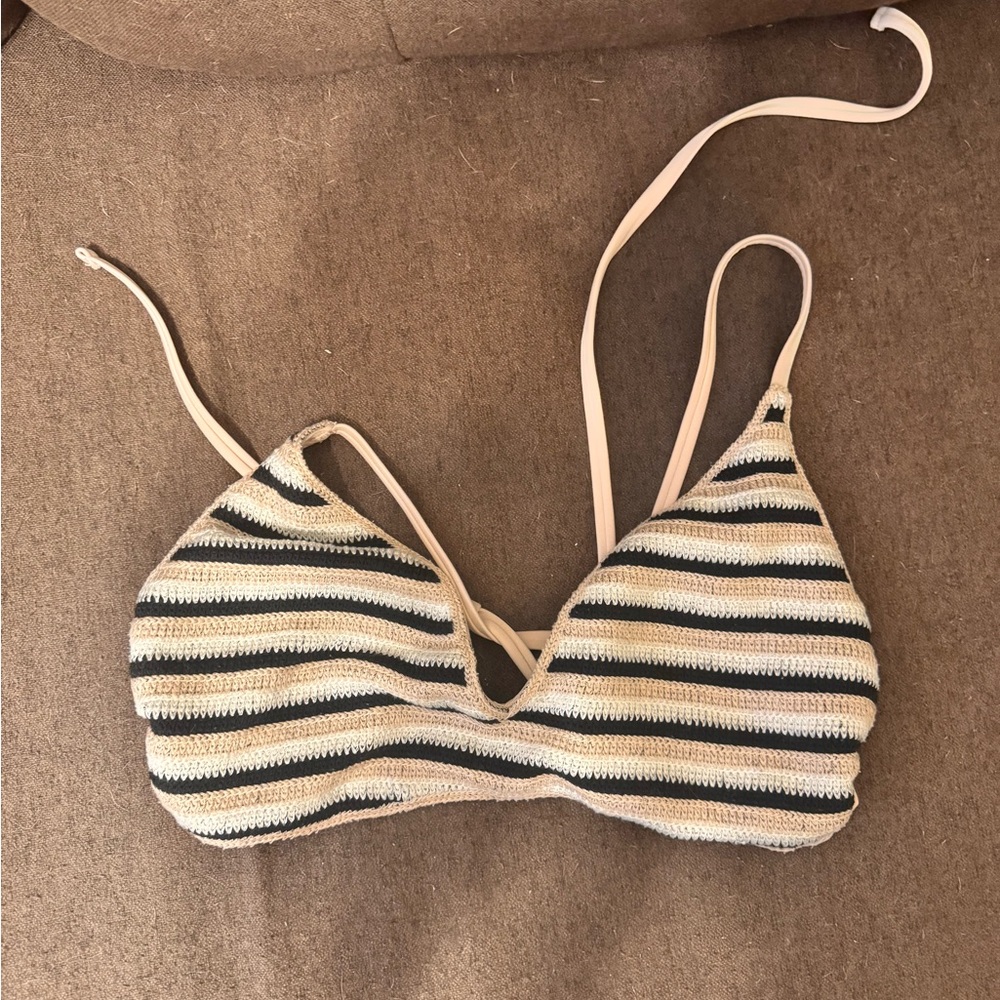Striped Crochet Bikini Top